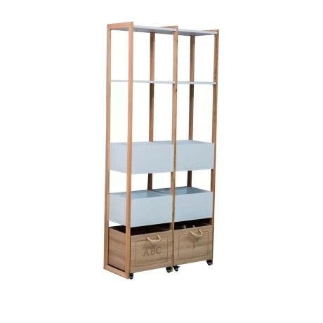 ORGANIZADOR MDF-Y-MADERA BLANCO CASINHA 2 ESTANTES