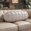 Almohadón Ovalado Grande - 100% Cuero 76x35 cm Blanco