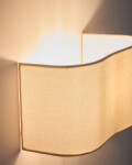 Aplique de pared Lumeni de madera de caucho y lino beige 25 cm Aplique de pared Lumeni de madera de caucho y lino beige 25 cm