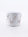 MACETA CEMENTO ESTRELLA BLANCO