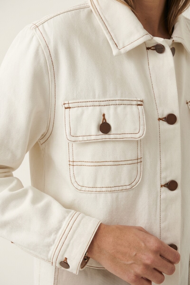 Campera denim larga BLANCO