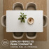 Mesa Comedor ComboHome Elma 120x80Cm Reforzada Madera Vidrio Blanco 1