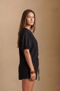 Blusa Mangas Balloon Negro
