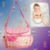 Bolso maternal, pañalero con cambiador rayas - lunares Rosa