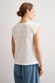 Remera puntilla de broderie blanco