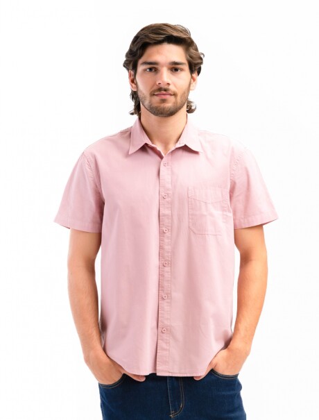 Camisa Algodón con Bolsillo Barcelona Rosa Viejo