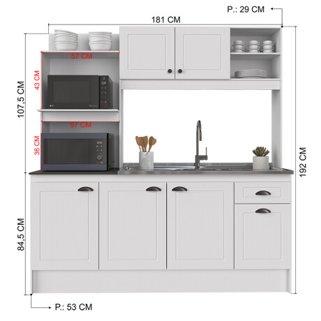 MUEBLE DE COCINA KIT LÍNEA AMERICANA 6 PUERTAS 1 CAJÓN MUEBLE DE COCINA KIT LÍNEA AMERICANA 6 PUERTAS 1 CAJÓN
