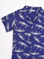 CAMISA M/C ESTAMPADA AZUL OSCURO