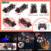 Auto de carreras a control remoto, doble control, efecto humo y luces LED Rojo