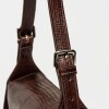 Bandolera Nicola en cuero lagarto Marron