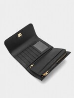 Cartera Lisa Con Solapa negro