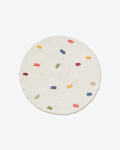 Alfombra redonda Epifania 100% algodón blanco con puntos multicolor Ø 120 cm Alfombra redonda Epifania 100% algodón blanco con puntos multicolor Ø 120 cm