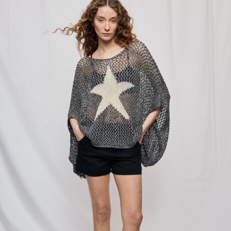 PONCHO STAR Negro