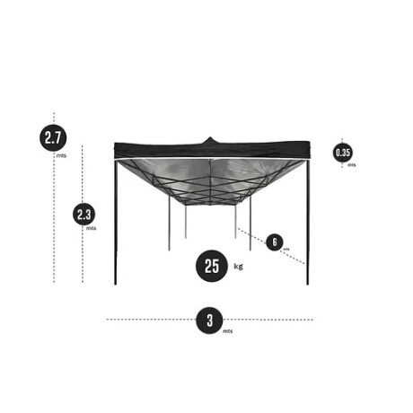 GAZEBO MAGNUM 3 X 6 REFORZADO VERDE ORS-148.- GAZEBO MAGNUM 3 X 6 REFORZADO VERDE ORS-148.-