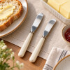 Set de 2 Espatulas para Untar Acero Inoxidable y Mango Rayas Beige