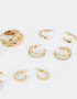Aros Argollas Set Strass Set De Argollas - Dorado