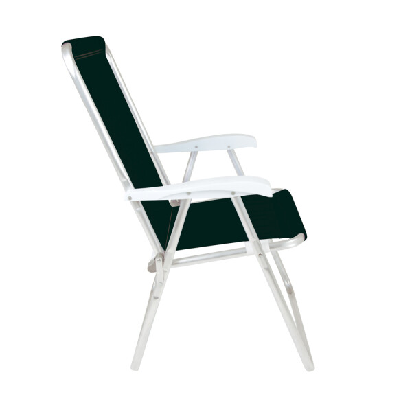 SILLA ALTA CONFORTO ALUMINIO SANNET NEGRO, APOYA BRASOS PLASTICO NEGRO