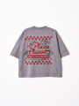 REMERA PIZZA PLANET GRIS