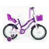 Bicicleta Bebesit Queen rodado 16" con rueditas y canasto Violeta