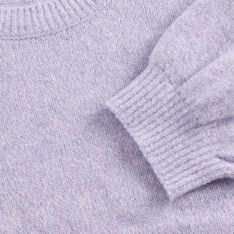 FAST CASHSOFT SWEATER_CREW PURPLE HEATHER 450