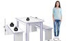 Juego de Comedor Primor - Mesa + 2 Bancos Blanco