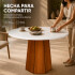 Mesa Comedor ComboHome Lavanda Redonda Diseño Laqueada 105Cm Color Blanco