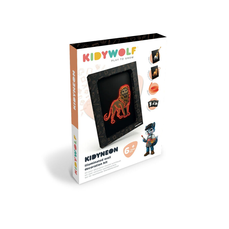 Kit de decoración de pared con luces de animales Kidyneon Kidywolf Kit de decoración de pared con luces de animales Kidyneon Kidywolf