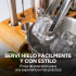 Set de Coctelería Kit 12 pcs Acero Inoxidable C/ Base Madera Plateado