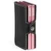 Billetera Baleine Double Kansas en Aluminio y Cuero con Protección RFID Dark Pink