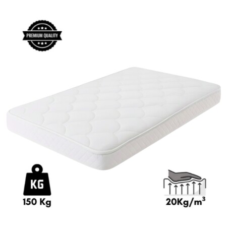 COLCHON DE ESPUMA 2 PLAZAS 14CM DENSIDAD Colchón De Espuma 2 Plazas 14cm Densidad Blanco