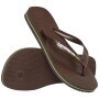 Sandalias Havaianas Brasil Logo Hombre Marrón Oscuro Blanco