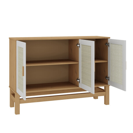 APARADOR BARGUEÑO BUFFET DE 3 PUERTAS EN MADERA MACIZA CON RATAN APARADOR BARGUEÑO BUFFET DE 3 PUERTAS EN MADERA MACIZA CON RATAN