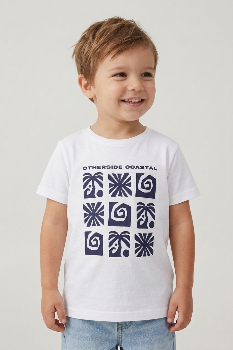 Remera m/c estampada Coastal BLANCO