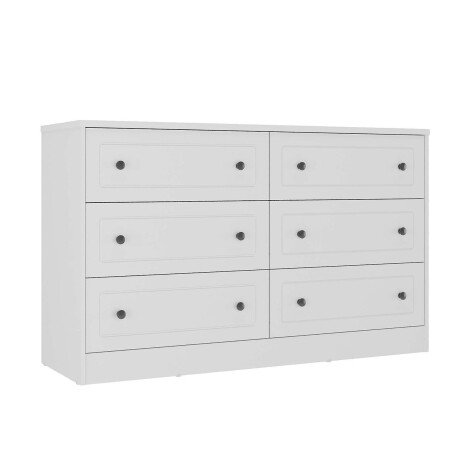 CÓMODA 6 CAJONES MDF BLANCO AMERICANO PLUS