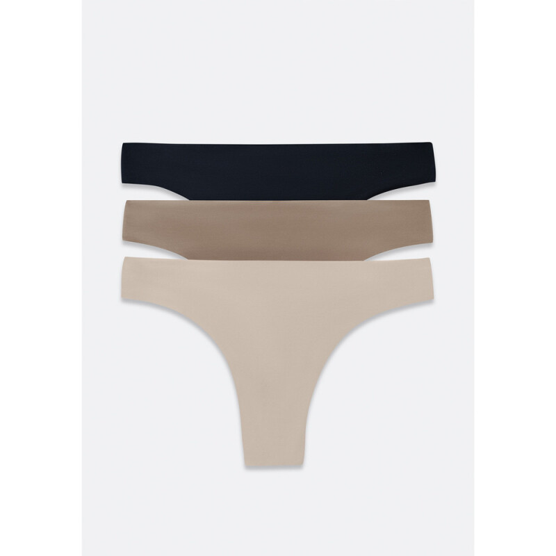 CALCINHA FEM PRETO/BEGE/MARROM