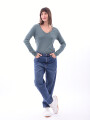 REMERA BASICA PETRA RIBB VERDE