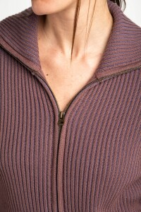 Campera Tejida Algodón Malva