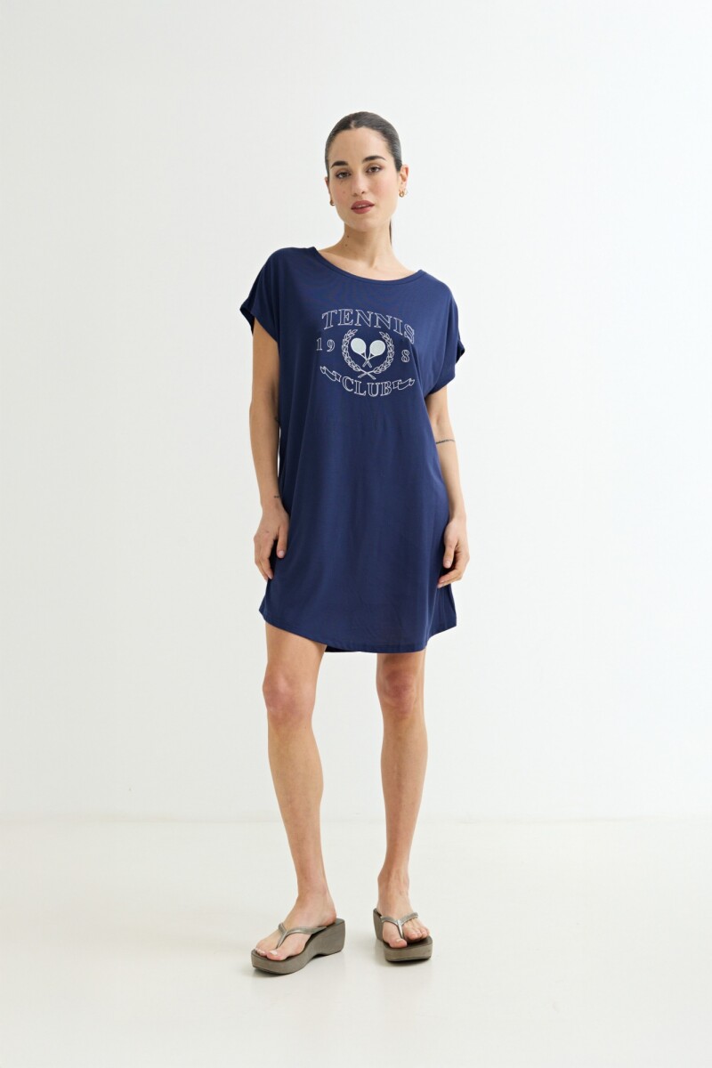 Vestido estampado AZUL MARINO