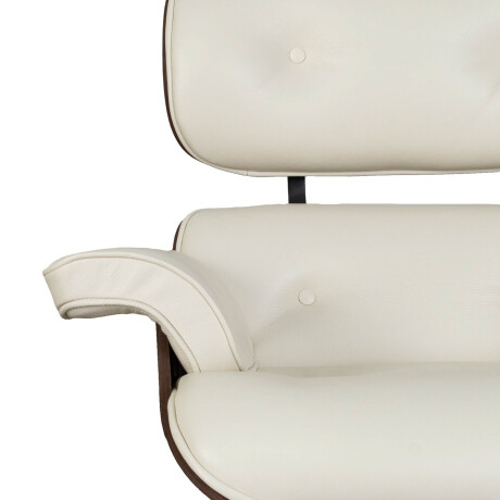 BUTACA C/PUFF 1 CUERPO CUERO-100-NATURAL BLANCO EAMES