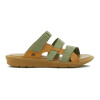 Country Sandalia Para Dama, Capellada Cuero , Suela Baja C/velcro S/ Talon Salvia-ambar