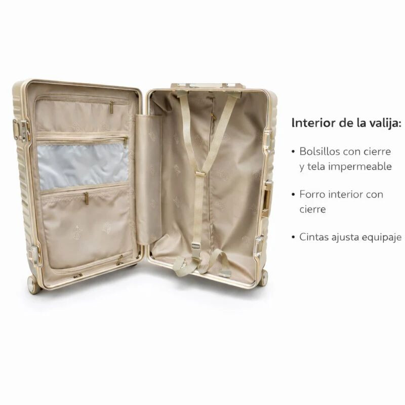 Valija Rígida de Policarbonato con Ruedas 20' (Carry On) Beige