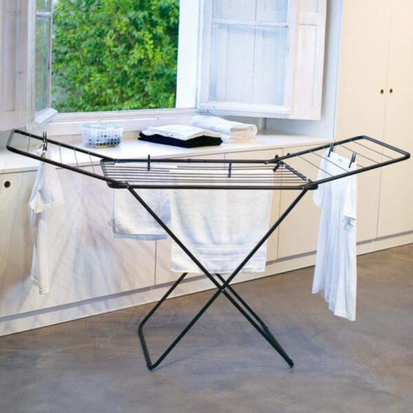 TENDEDERO DE PISO MAXI CON ALAS 174X70X95 CM NEGRO