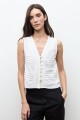 Blusa con alforzas blanco