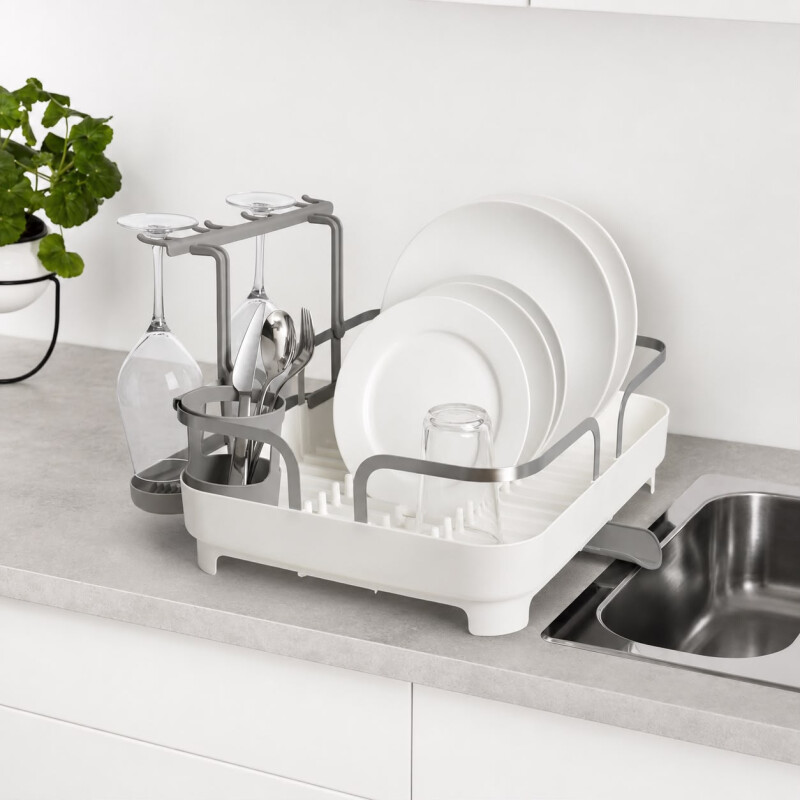 Escurridor de Platos Umbra 2 Niveles con Porta Copas, Cubiertero y Drenaje 53 cm Escurridor de Platos Umbra 2 Niveles con Porta Copas, Cubiertero y Drenaje 53 cm