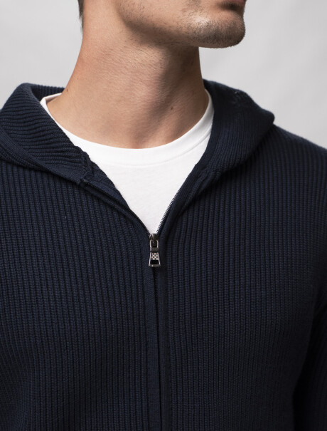 Campera Tejida con Capucha Trento Marino