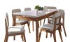 Mesa de Comedor Wind Línea Manhattan Vidrio - Blanco/Natural Mesa de Comedor Wind Línea Manhattan Vidrio - Blanco/Natural