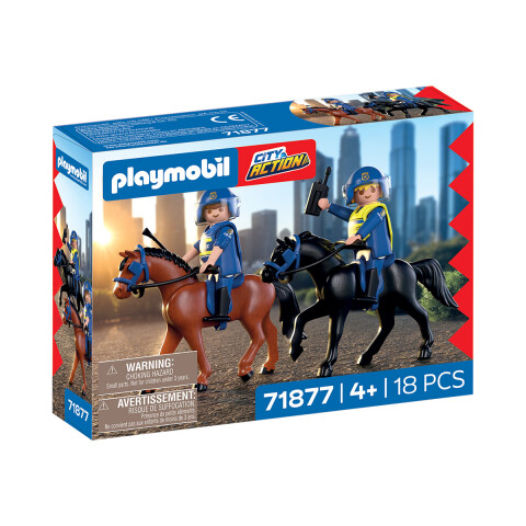 Escuadrón de Policía a Caballo Playmobil 18 Piezas U