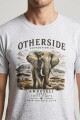 Camiseta estampada Elefante GRIS MELANGE