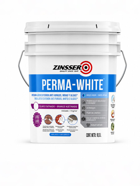 ZINSSER PERMA-WHITE EXTERIOR SATINADO BCO 18,9LTS N/A