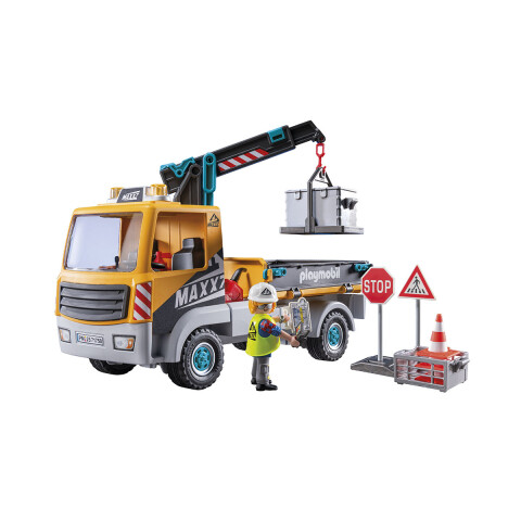 Camión de Construcción con Grúa Playmobil 55 Piezas U